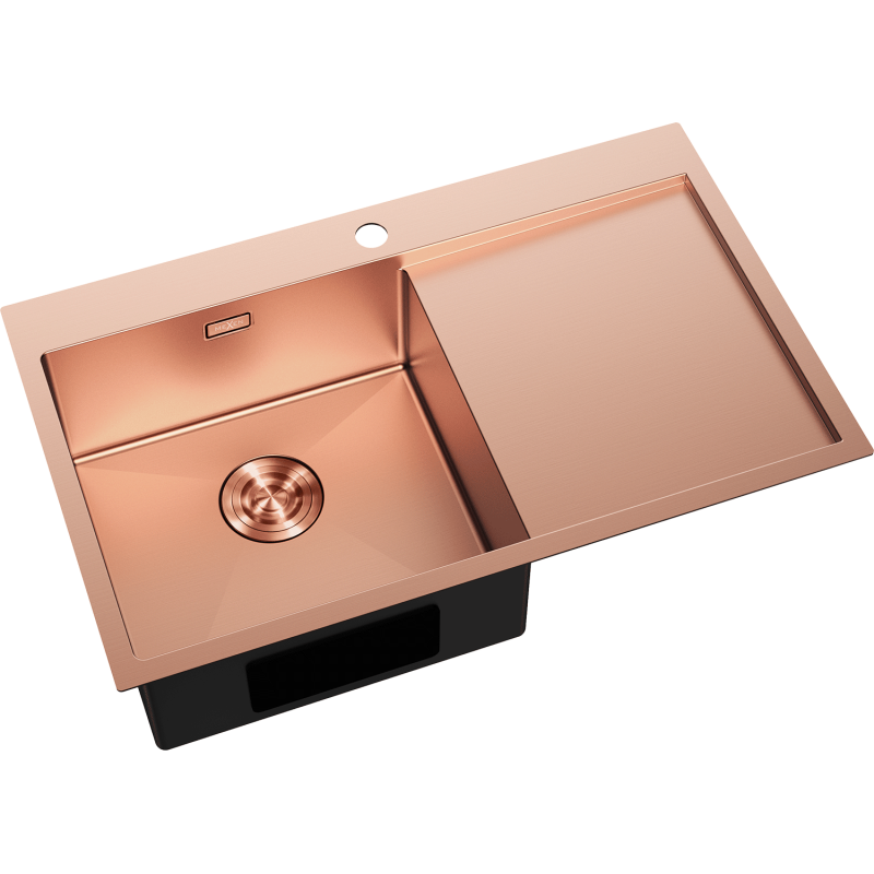 Mexen Exar plautuvė 1 skyrius, su nusausintuvu kairėje 780 x 480 mm, varis - 6433781010L-65