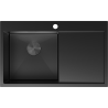 Mexen Exar plieninė 1-sekcinė kriauklė su kairiuoju nutekėjimu 780 x 480 mm, juoda - 6433781010L-70