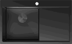 Mexen Exar 1 kameruotas plieninis plautuvas su nuvarvėjimo vieta, kairysis 780 x 480 mm, juodas - 6433781010L-70