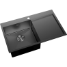 Mexen Exar plieninė vienos sekcijos plautuvė su lašėjimo aikštele, kairinė 780 x 480 mm, juoda - 6433781010L-70