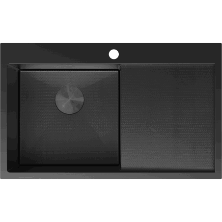 Mexen Exar plieninė plautuvė su viena kamera ir kairiuoju nutekėjimu, 780 x 480 mm, juoda HC - 6433781010L-70HC