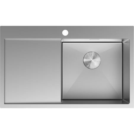 Mexen Exar plieninė virtuvės kriauklė 1 skyrius su dešinės pusės nutekamuoju 780 x 480 mm, inox - 6434781010P-01