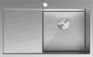 Mexen Exar plieninė vienos kameros plautuvė su nusausinimo lentyna, dešinė 780 x 480 mm, inox - 6434781010P-01