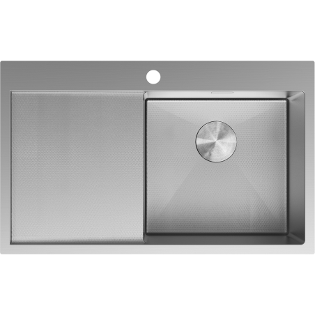 Mexen Exar plieninė virtuvės kriauklė 1 skyrius su lašinimo dėklu dešinė 780 x 480 mm, inox HC - 6434781010P-01HC
