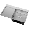 Mexen Exar plieninė virtuvės kriauklė 1 skyrius su lašinimo dėklu dešinė 780 x 480 mm, inox HC - 6434781010P-01HC