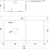 Mexen Exar nerūdijančio plieno kriauklė su nuvarvėjimo zona (dešinė) 780 x 480 mm, auksinė - 6434781010P-55
