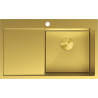 Mexen Exar plieninė vienaaukštė kriauklė su nutekėjimo plokšte, dešinė 780 x 480 mm, auksinė - 6434781010P-55