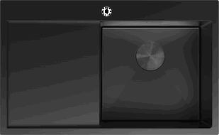 Mexen Exar juodas plieninis kriauklė su nutekėjimu, dešinė 780 x 480 mm - 6434781010P-70