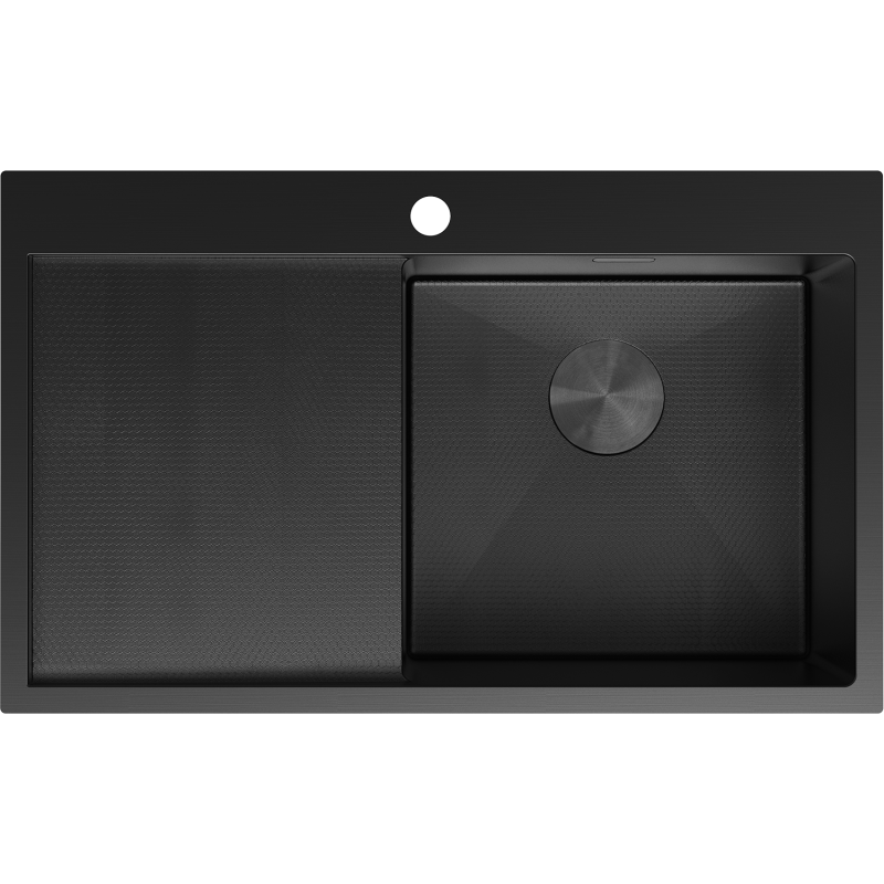 Mexen Exar plieno kriauklė su 1 dubeniu ir dešiniuoju nuvarvėjimu 780 x 480 mm, juoda HC - 6434781010P-70HC