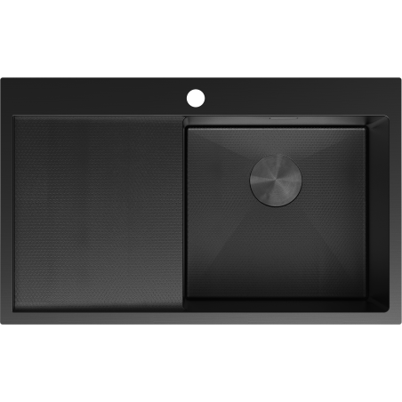 Mexen Exar plieno kriauklė su 1 dubeniu ir dešiniuoju nuvarvėjimu 780 x 480 mm, juoda HC - 6434781010P-70HC