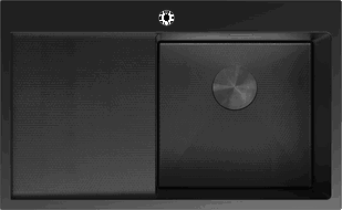 Mexen Exar plieninė virtuvinė plautuvė 1 kamerinė su nusausėjimu dešinė 780 x 480 mm, juoda HC - 6434781010P-70HC