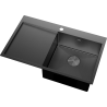 Mexen Exar plieninė virtuvinė plautuvė 1 kamerinė su nusausėjimu dešinė 780 x 480 mm, juoda HC - 6434781010P-70HC