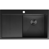 Mexen Exar plieninė virtuvinė plautuvė 1 kamerinė su nusausėjimu dešinė 780 x 480 mm, juoda HC - 6434781010P-70HC