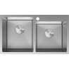 Mexen Xorin plieninis dviejų skylių plautuvas 780 x 450 mm, inox - 6441782000-01