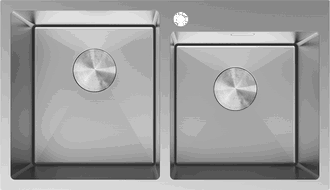 Mexen Xorin plieninis dviejų skylių plautuvas 780 x 450 mm, inox - 6441782000-01