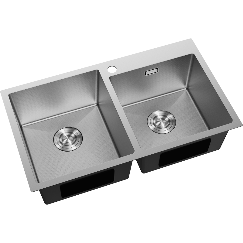 Mexen Xorin 2 skyrių nerūdijančio plieno kriauklė 780 x 450 mm, inox HC - 6441782000-01HC