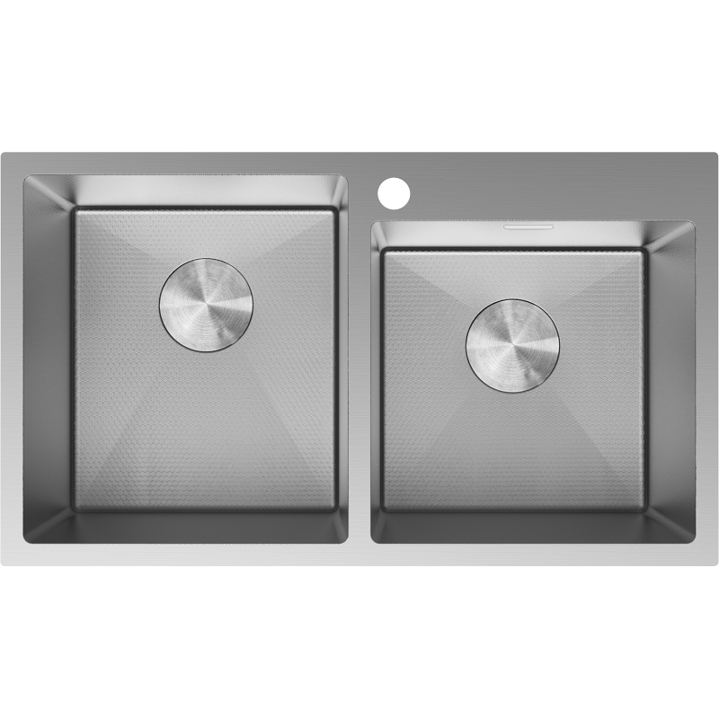 Mexen Xorin 2 skyrių nerūdijančio plieno kriauklė 780 x 450 mm, inox HC - 6441782000-01HC