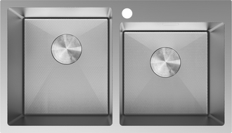 Mexen Xorin 2 skyrių nerūdijančio plieno kriauklė 780 x 450 mm, inox HC - 6441782000-01HC