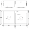 Mexen Xorin plieninė plautuvė 2 kamerų 780 x 450 mm, auksinė - 6441782000-55