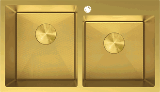 Mexen Xorin plieninė dviejų kamerų plautuvė 780 x 450 mm, auksinė HC - 6441782000-55HC