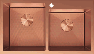 Mexen Xorin plieninė dviejų kamerų praustuvo kriauklė 780 x 450 mm, varinė HC - 6441782000-65HC