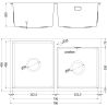 Mexen Xorin dviejų skyrių plieninė kriauklė 780 x 450 mm, juoda - 6441782000-70