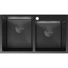 Mexen Xorin dviejų skyrių plieninė kriauklė 780 x 450 mm, juoda - 6441782000-70