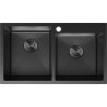 Mexen Xorin dviejų skyrių plieninė kriauklė 780 x 450 mm, juoda - 6441782000-70