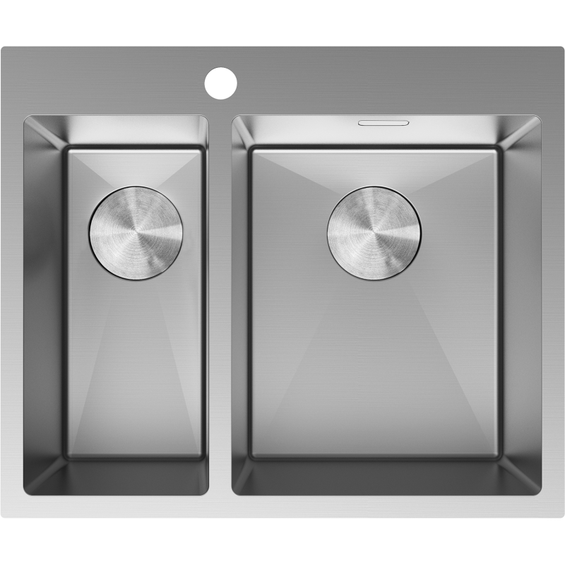 Mexen Flexo nerūdijančio plieno 1.5 skylių plautuvė 610 x 510 mm, inox - 6446611500-01