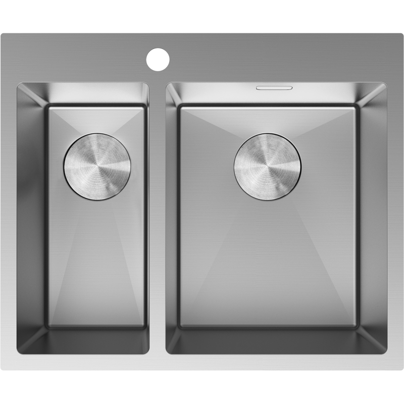 Mexen Flexo plieninė kriauklė 1,5 skylių 610 x 510 mm, inox - 6446611500-01