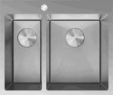 Mexen Flexo plieninė kriauklė 1,5 sekcijos 610 x 510 mm, inox HC - 6446611500-01HC