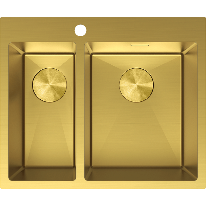 Mexen Flexo plieninė kriauklė su 1,5 kameromis, 610 x 510 mm, auksinė - 6446611500-55