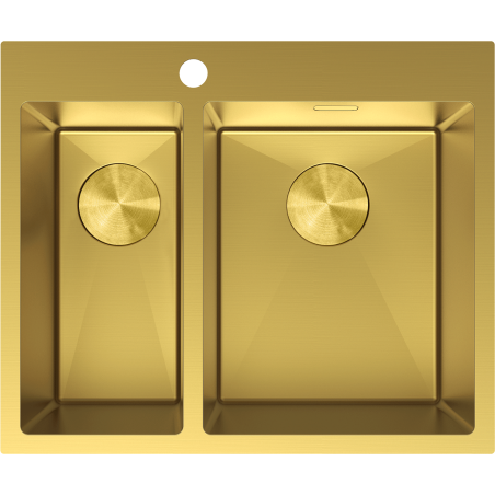 Mexen Flexo plieninė kriauklė su 1,5 kameromis, 610 x 510 mm, auksinė - 6446611500-55