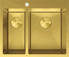 Mexen Flexo plieninė kriauklė su 1,5 kameromis, 610 x 510 mm, auksinė - 6446611500-55