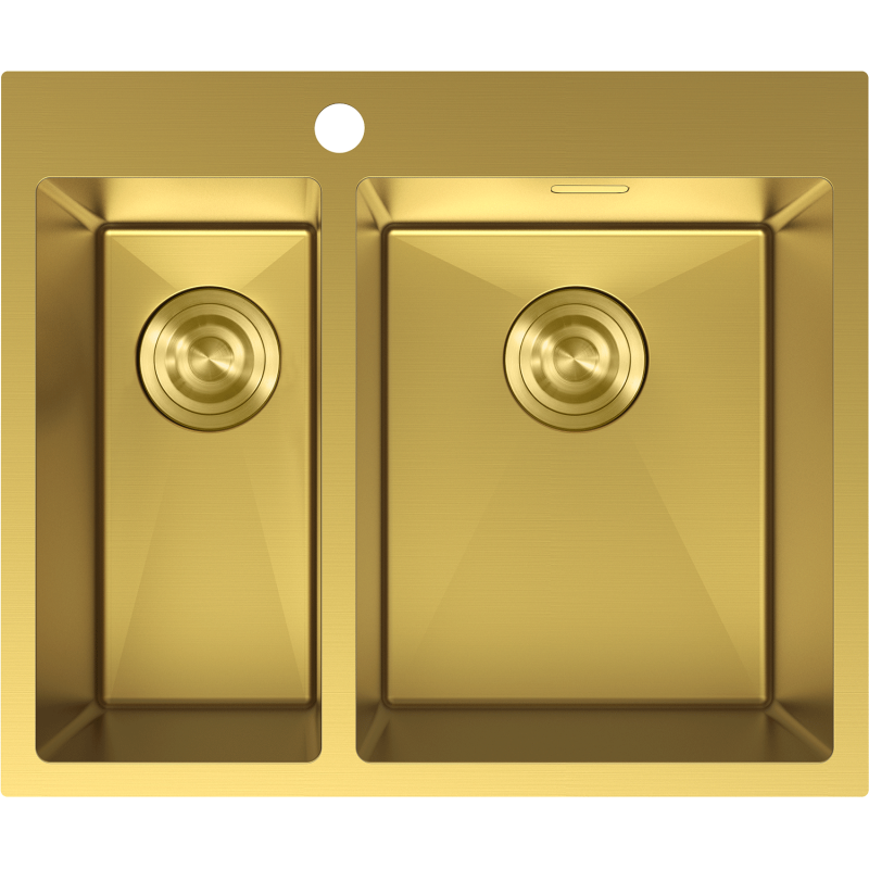 Mexen Flexo plieninė kriauklė su 1,5 kameromis, 610 x 510 mm, auksinė - 6446611500-55