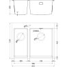 Mexen Flexo plieninė kriauklė 1,5 kamerų 610 x 510 mm, varis - 6446611500-65
