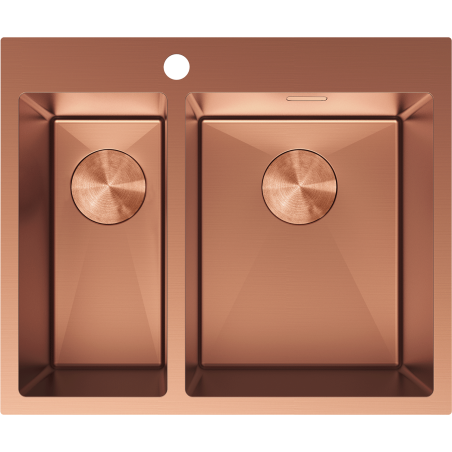 Mexen Flexo plieninė kriauklė 1,5 skyrių 610 x 510 mm, varis - 6446611500-65