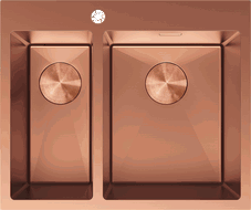 Mexen Flexo plieninė kriauklė 1,5 skyrių 610 x 510 mm, varis - 6446611500-65