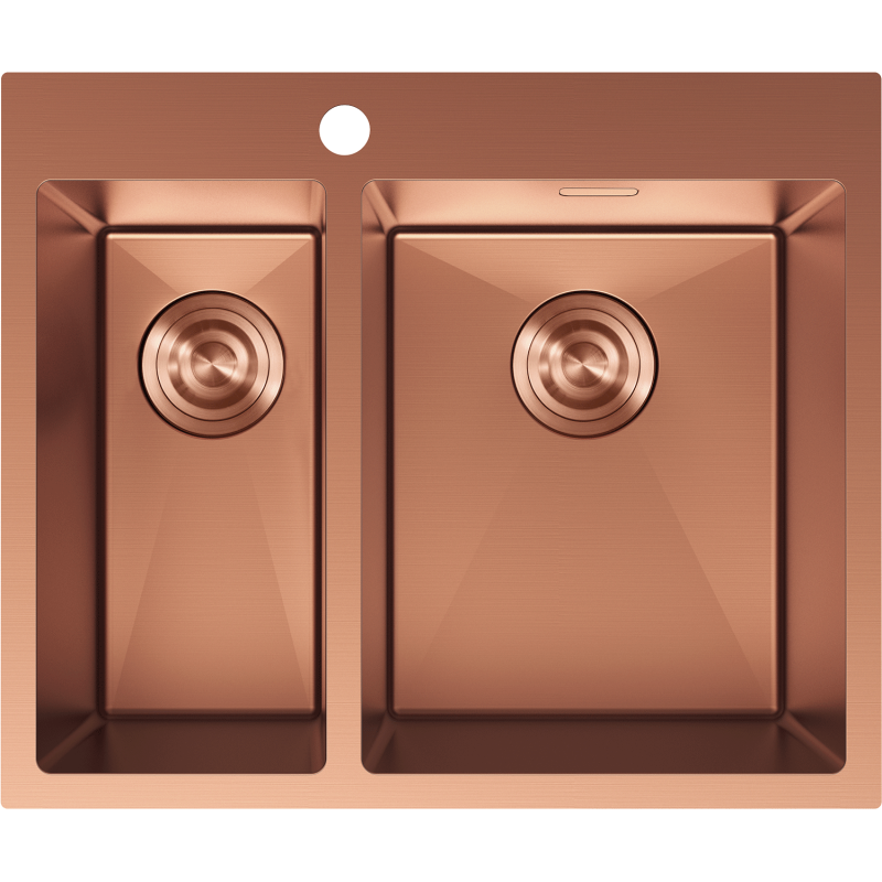 Mexen Flexo plieninė kriauklė 1,5 skyrių 610 x 510 mm, varis - 6446611500-65