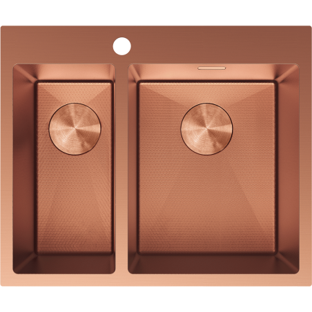 Mexen Flexo plieninė kriauklė 1,5-kamerinė 610 x 510 mm, varis HC - 6446611500-65HC