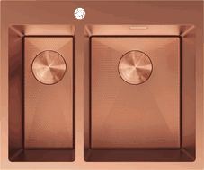 Mexen Flexo plieninė kriauklė 1,5-kamerinė 610 x 510 mm, varis HC - 6446611500-65HC