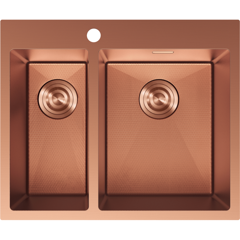 Mexen Flexo plieninė kriauklė 1,5-kamerinė 610 x 510 mm, varis HC - 6446611500-65HC