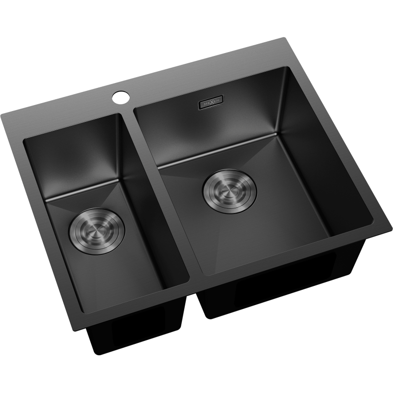 Mexen Flexo plieninė virtuvės kriauklė 1,5 sekcijos 610 x 510 mm, juoda - 6446611500-70