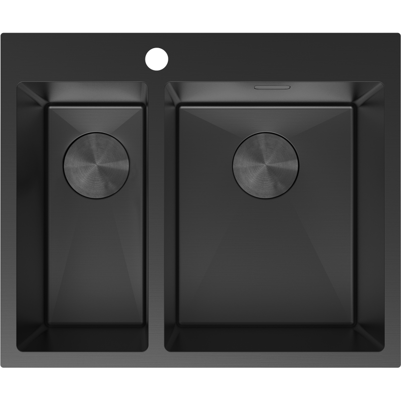 Mexen Flexo plieninė virtuvės kriauklė 1,5 sekcijos 610 x 510 mm, juoda - 6446611500-70