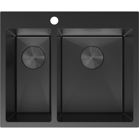 Mexen Flexo plieninė virtuvės kriauklė 1,5 sekcijos 610 x 510 mm, juoda - 6446611500-70