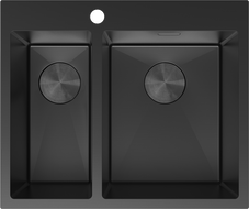 Mexen Flexo plieninė virtuvės kriauklė 1,5 sekcijos 610 x 510 mm, juoda - 6446611500-70