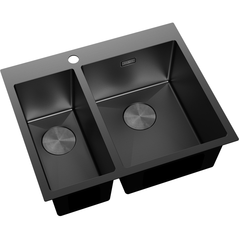Mexen Flexo plieninė virtuvės kriauklė 1,5 sekcijos 610 x 510 mm, juoda - 6446611500-70