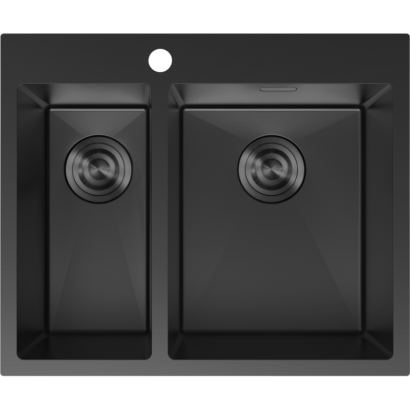 Mexen Flexo plieninė virtuvės kriauklė 1,5 sekcijos 610 x 510 mm, juoda - 6446611500-70