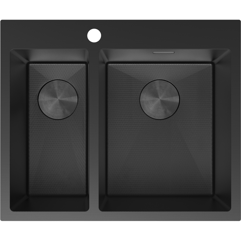 Mexen Flexo plieninė kriauklė su 1,5 skyriumi 610 x 510 mm, juoda HC - 6446611500-70HC