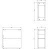 Mexen Box-A atvira spintelė su lentyna 20 cm, matinė balta - 91AX2-0200-470-0-01